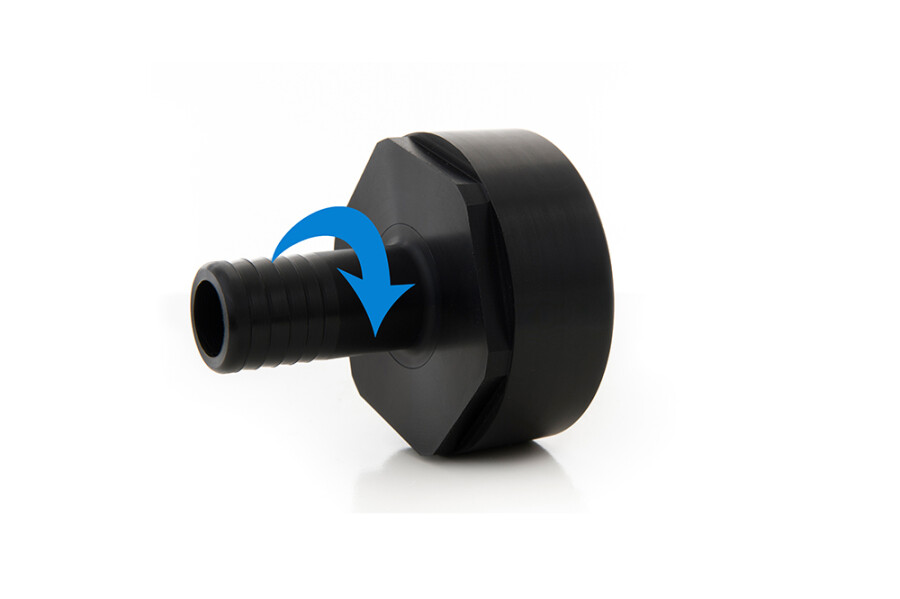 IBC adaptor PEHD s60x6 female thread x 3/4 hose tail swivel