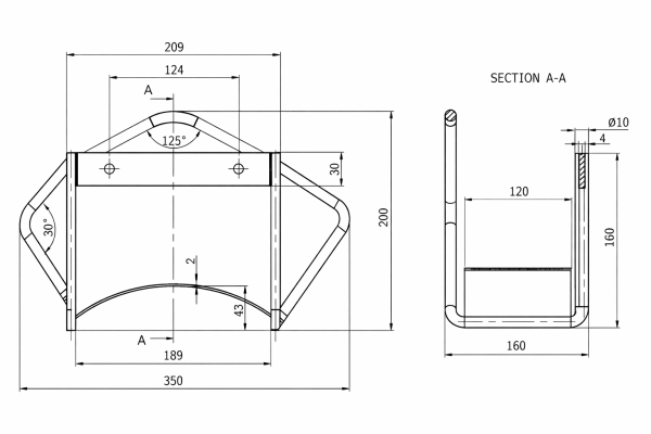 Small hose rack stainless steel 304