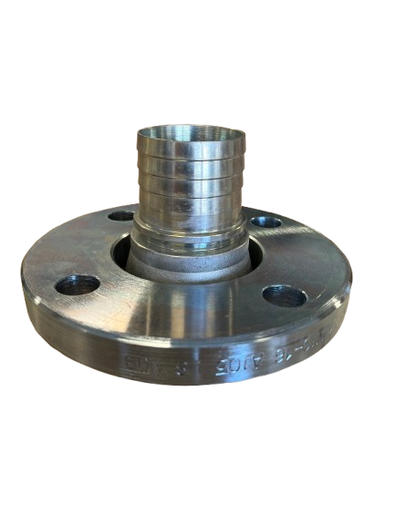 Swivel flange including ribbed hosetail galvanised steel PN10/40 DN32 thick version EN1092-1/04