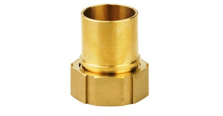 TW smooth hosetail female thread with safety collar brass 21/2