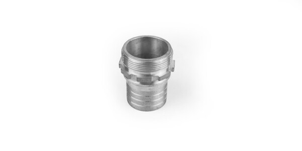 TW ribbed hosetail male thread with safety collar stainless steel 3